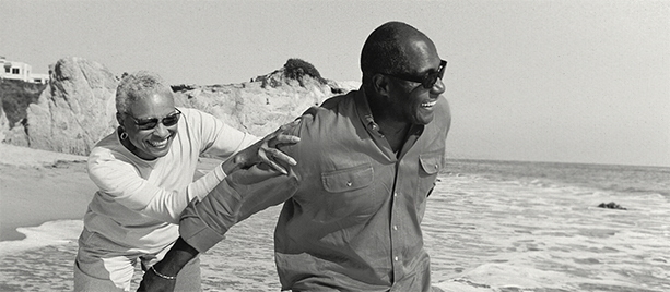 Senior African American couple on a beach